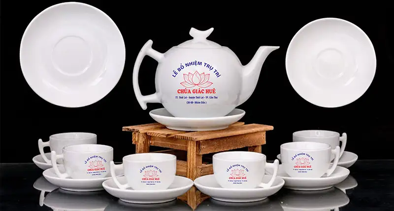 ẤM CHÉN BÁT TRÀNG IN LOGO